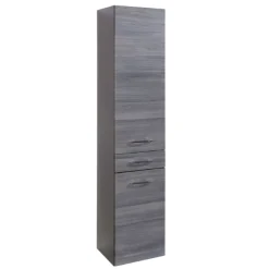 FlorentBadezimmer : 2x Säulenschrank, Spiegelschrank, Waschtischschrank - Eiche grau