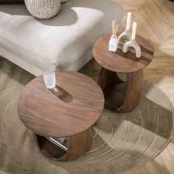 Flow Solid M Beistelltisch: Acacia Glaze Brown