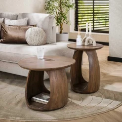 Flow Solid M Beistelltisch: Acacia Glaze Brown