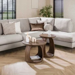 Flow Solid S Beistelltisch aus Akazie - Braun glasiert