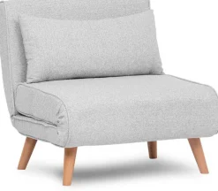 Folde Single 1-Sitzer-Schlafsofa | Teddystoff | Grau