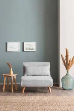 Folde Single 1-Sitzer-Schlafsofa | Teddystoff | Grau