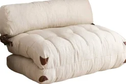 Fold Kadife 2-Sitzer-Schlafsofa | Teddystoff | Creme