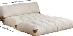 Fold Kadife 2-Sitzer-Schlafsofa | Teddystoff | Creme