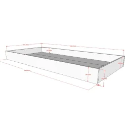 Forrest Etagenbett 90x200cm mit Bettkasten und Bettgitter - Weißbuche
