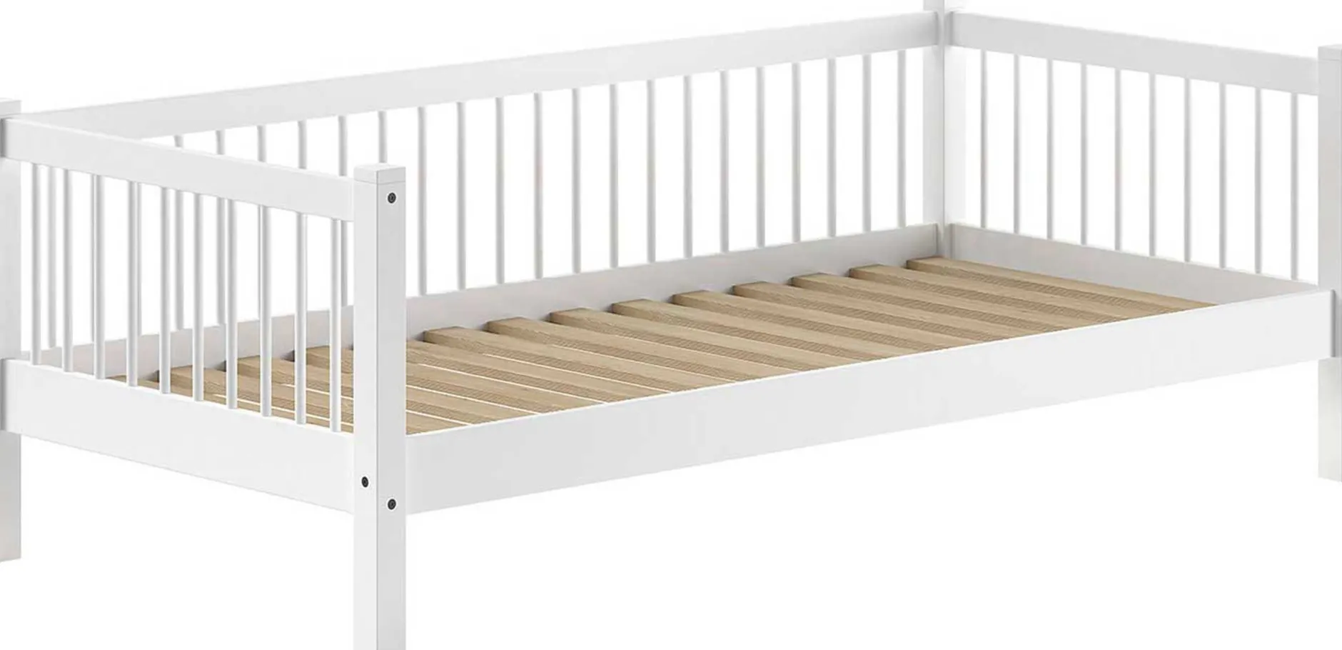 Forrest Hausbett 90x200cm mit Rollbett - Massivholz Buche - weiß