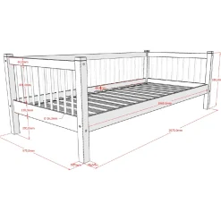 Forrest Kabinenbett 90 x 200 cm mit Rollbett - Buche - weiß