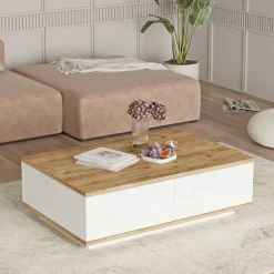 FR14 Couchtisch | 100 % MELAMIN | Atlantische Kiefer, Weiß