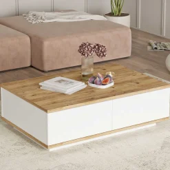 FR14 Couchtisch | 100 % MELAMIN | Atlantische Kiefer, Weiß