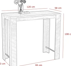 Friedl Stehtisch 120x58 cm-weiß