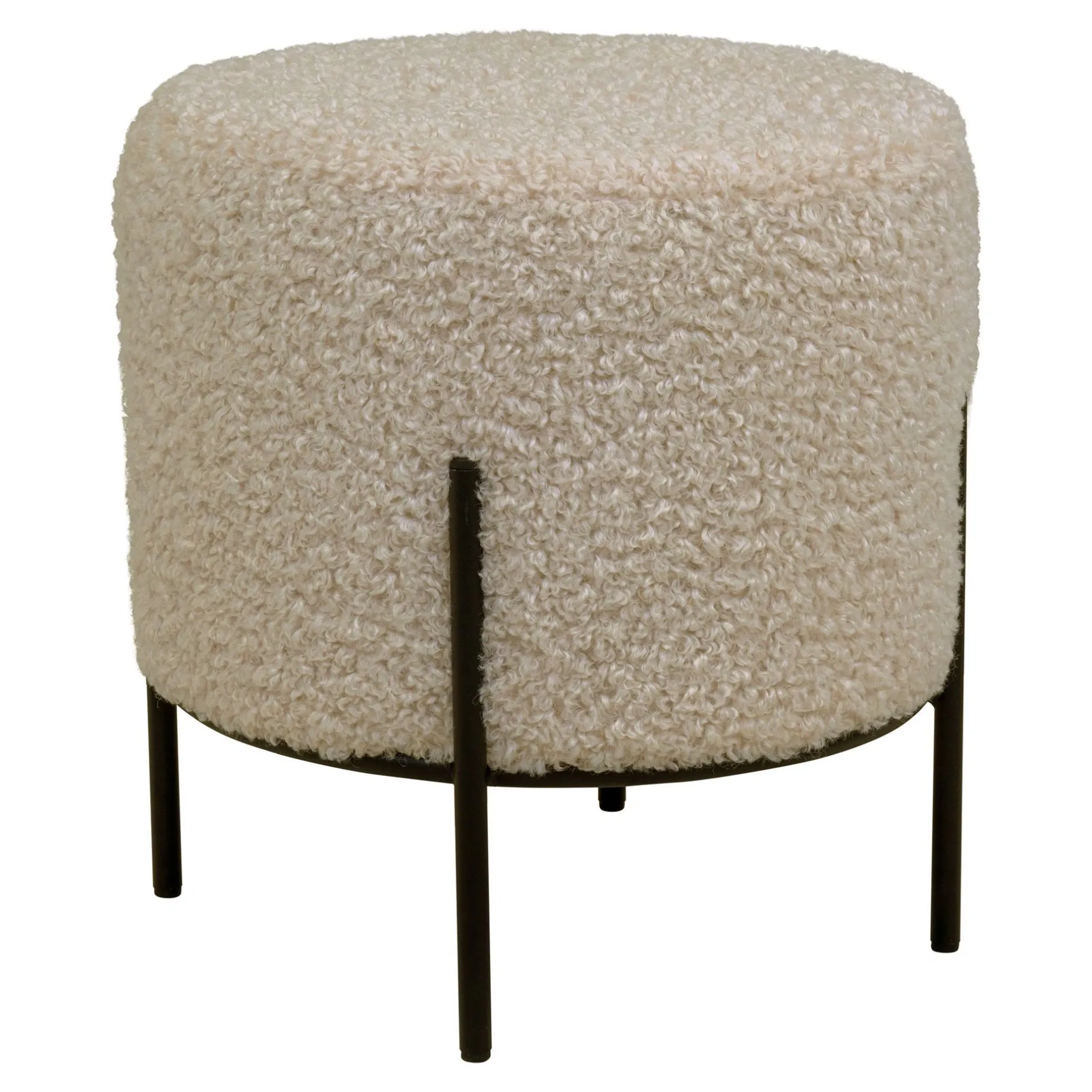 Fußhocker Alford - Ø35x37cm - beige