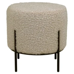 Fußhocker Alford - Ø35x37cm - beige
