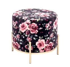 Fußhocker | Ø48 cm x 40 cm | Motiv Rose