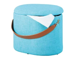 Fußhocker Dilia mit Stauraum - blau