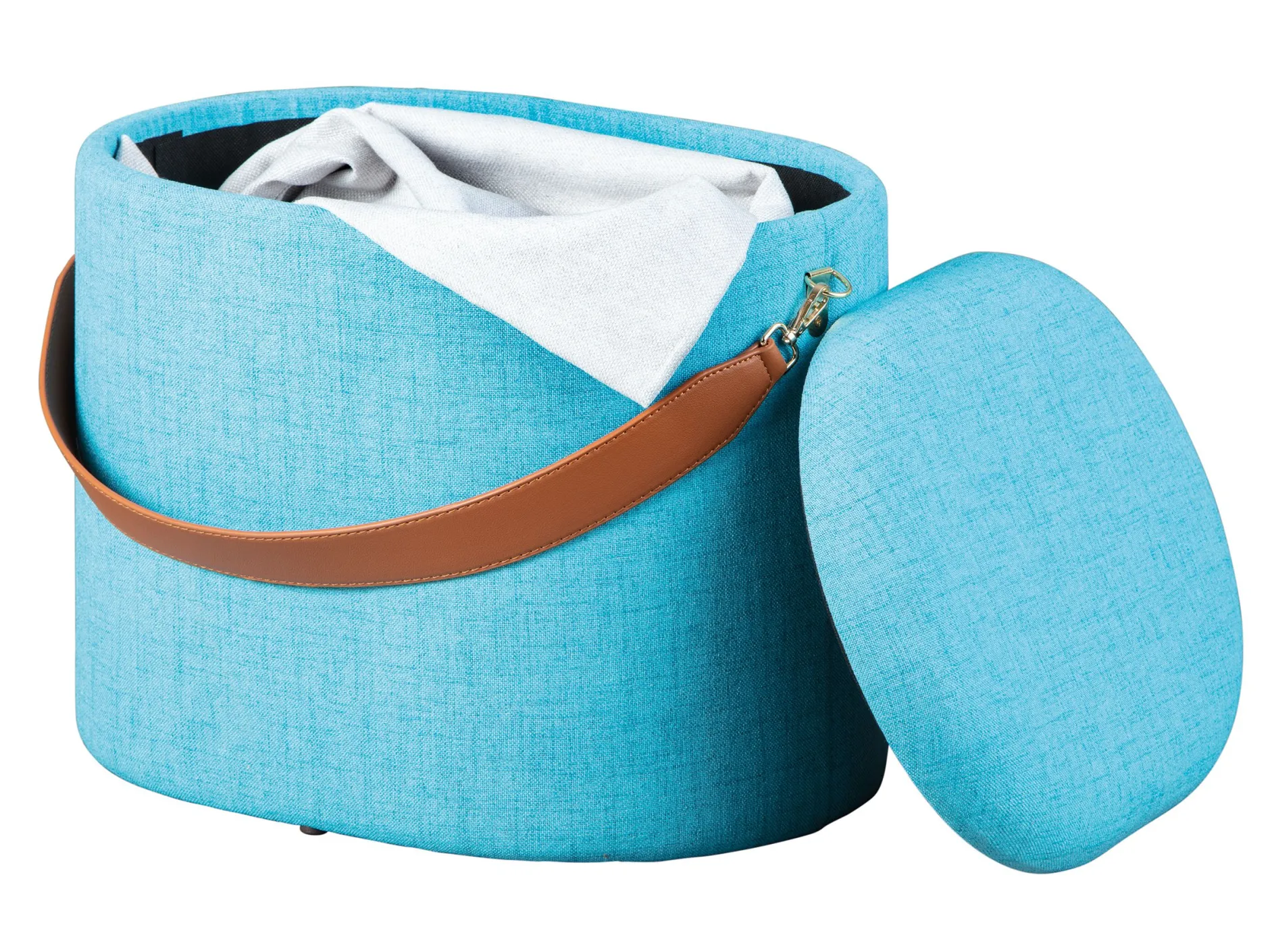 Fußhocker Dilia mit Stauraum - blau