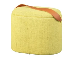 Fußhocker Dilia mit Stauraum - gelb-grün