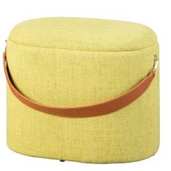 Fußhocker Dilia mit Stauraum - gelb-grün