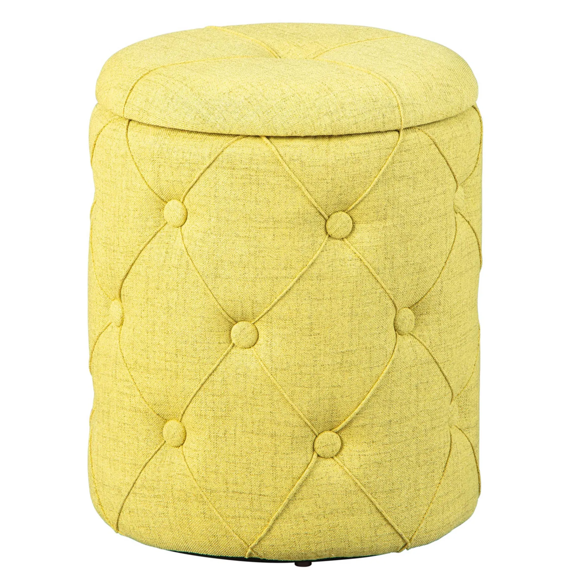 Fußhocker mit Deckel Yapak gepolstert - gelb-grün
