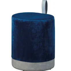 Fußhocker Osane Samt - blau