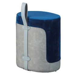Fußhocker Osane Samt - blau