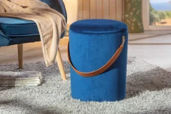 Fußhocker Papua mit Deckel - blau