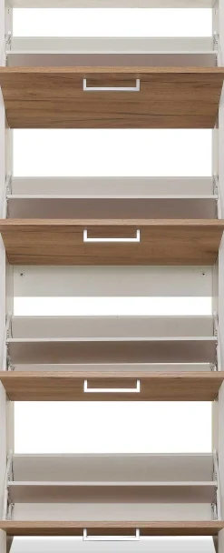 Fulda Schuhschrank 4 Schubladen - weiß/Eiche