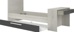 Funktionsbett Shipley 90x200 mit Schreibtisch und Bettschubkasten - weiß