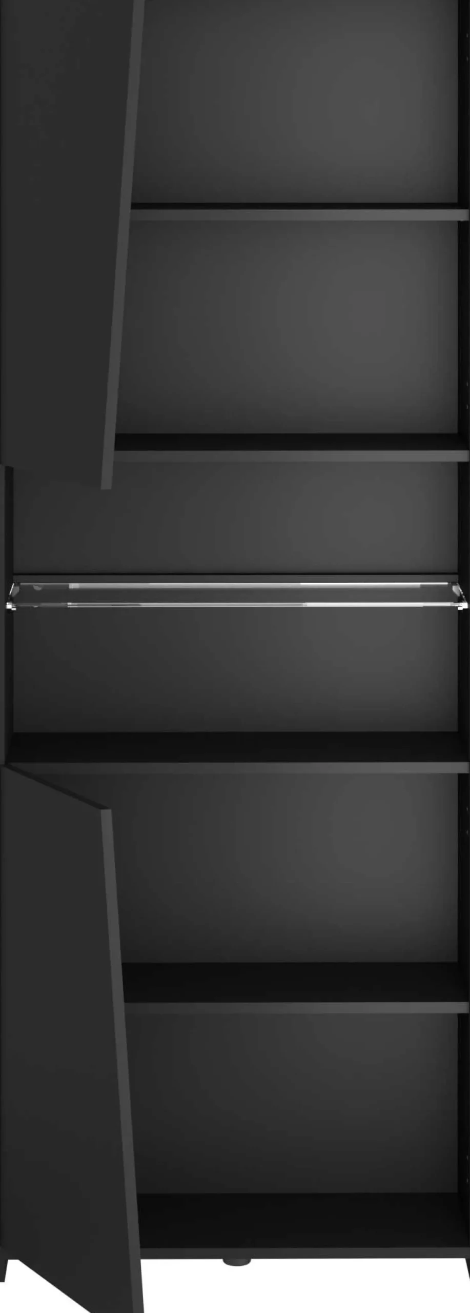 Gaming Bücherregal 67cm mit LED-Leiste - schwarz