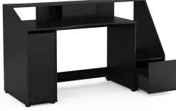 Gaming Schreibtisch Iron - 163x67x95cm - mit Ablage - schwarz