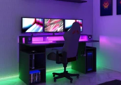 Gaming-Schreibtisch Tadic 178cm - grau