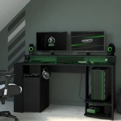 Gaming-Tisch 152cm mit LED-Leiste - schwarz