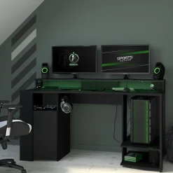 Gaming-Tisch 152cm mit LED-Leiste - schwarz