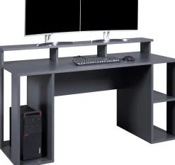 Gaming-Tisch Match Point | 160 x 91 x 76,5 cm | Farbe: Anthrazit | Mit Ablagefläche