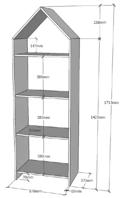 Garderobe Bücherregal Casami - weiß/grau
