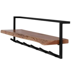 Garderobenständer Edge 6 Haken mit Hutablage - Akazie