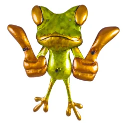 Garderobenständer Frosch - 48x8x50 cm - Grün/Metall