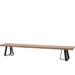Gartenbank Margarite Gescova - Eisenrahmen & Teakholz - 250 cm - Schwarz