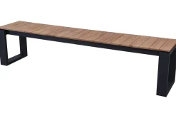 Gartenbank Matisse 195cm Gescova - Aluminium & Teak - Schwarz/Braun