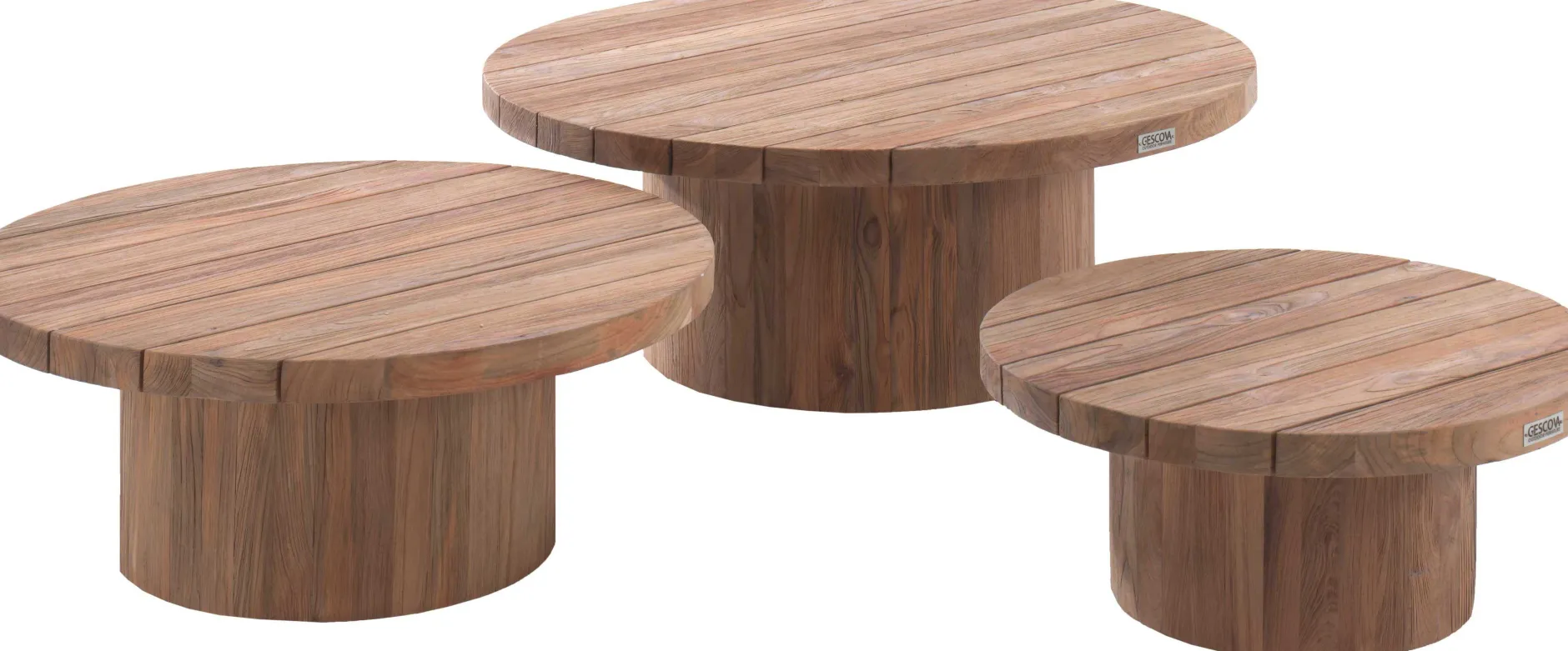 Garten Couchtisch Noah Gescova - Teakholz - Ø92 x 34 cm - Braun
