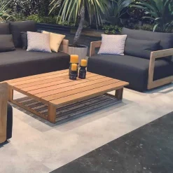 Garten-Couchtisch Raphael Gescova - Teakholz 140x90x25 cm Braun