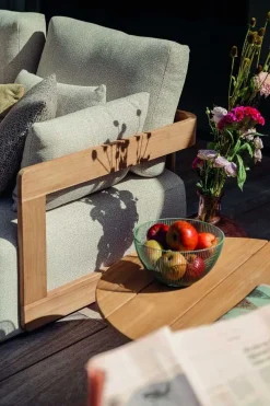 Garten-Lounge-Set Evanilson Gescova – Teakholz & Textilene – Beige