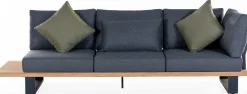 Garten-Lounge-Set Valdez Gescova - Aluminium und Texlene - 2 Sofas & Couchtisch - Anthrazit