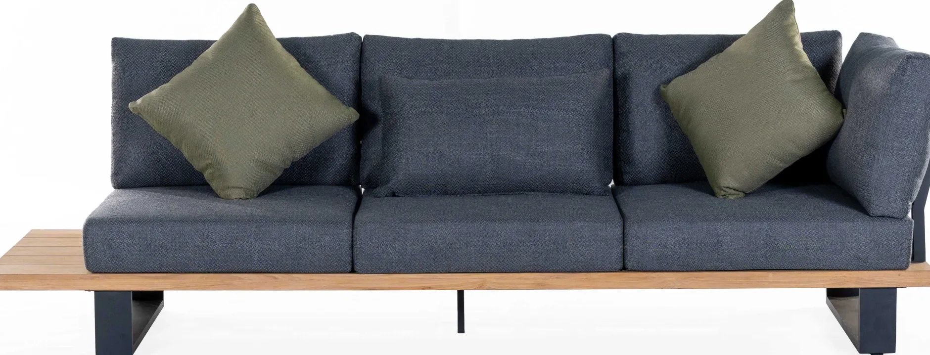 Garten-Lounge-Set Valdez Gescova - Aluminium und Texlene - 2 Sofas & Couchtisch - Anthrazit