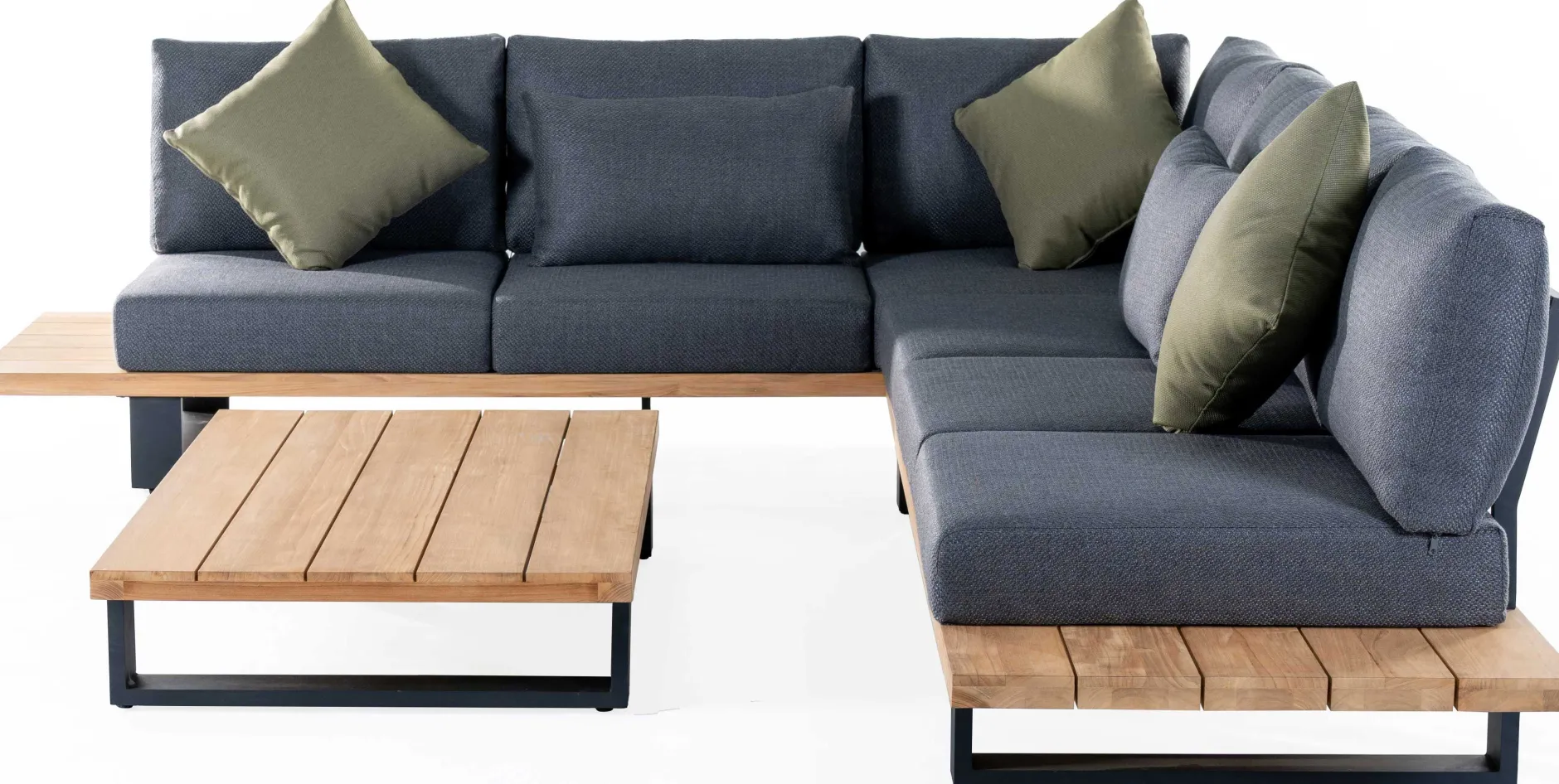 Garten-Lounge-Set Valdez Gescova - Aluminium und Texlene - 2 Sofas & Couchtisch - Anthrazit