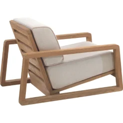 Garten-Sessel London Gescova - Teakholz & Sunbrella - 82x98x68cm - Beige Braun