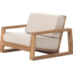 Garten-Sessel London Gescova - Teakholz & Sunbrella - 82x98x68cm - Beige Braun