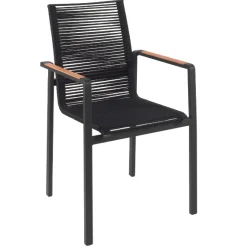 Gartenstuhl Aruba Gescova - Aluminium, Textileen, Holz - 55x60x87 cm - Charcoal