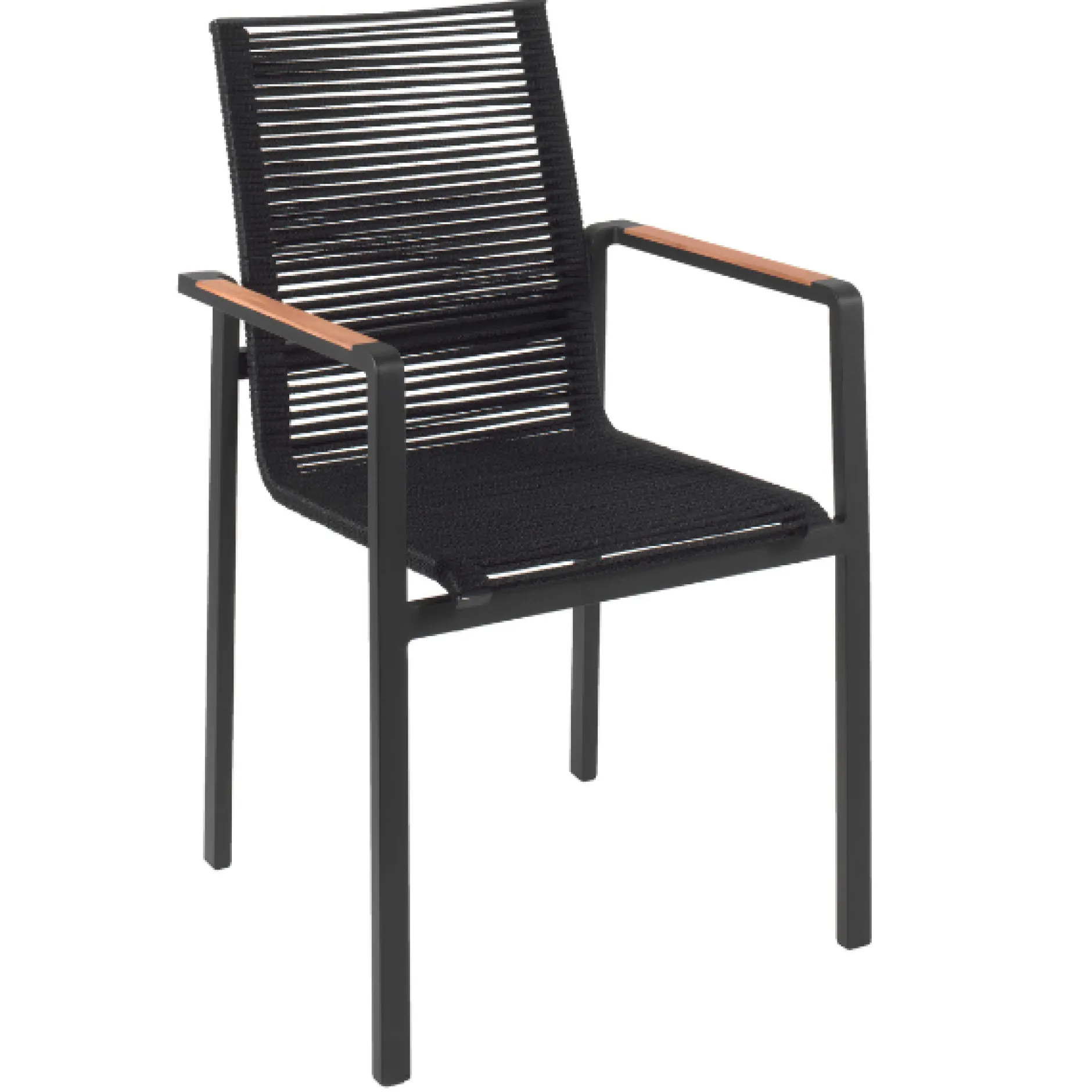 Gartenstuhl Aruba Gescova - Aluminium, Textileen, Holz - 55x60x87 cm - Charcoal