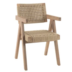 Gartenstuhl Derry Gescova - recyceltes Teakholz & Wicker - 53x62x80cm - Braun