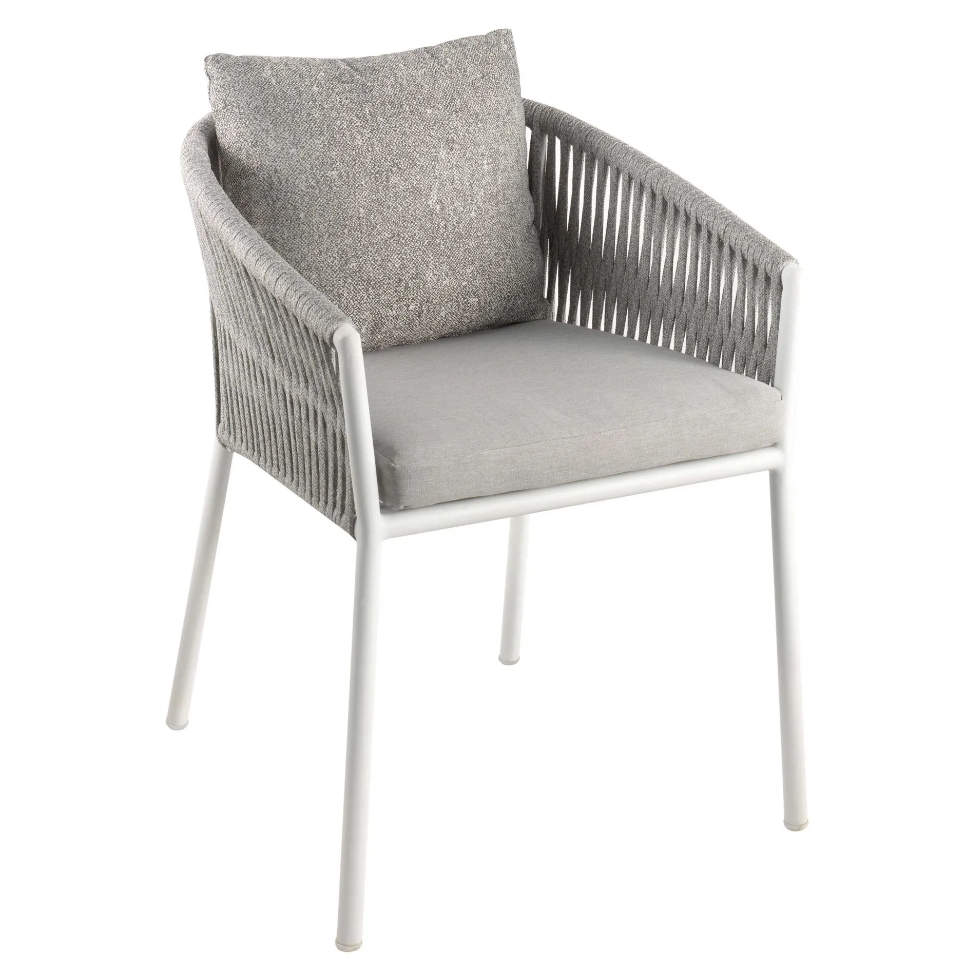 Gartenstuhl Equator Gescova - Aluminium mattweiß - 60x55x85cm - Hellgrau